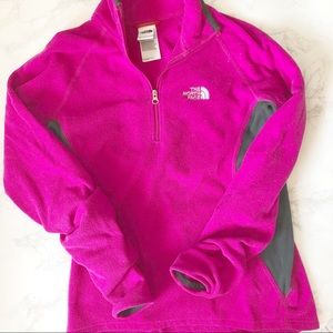 The North Face Pink and Grey Quarter Zip Small